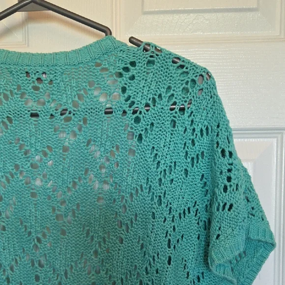 Old Navy Teal Open-Knit Shrug - Picture 4 of 4